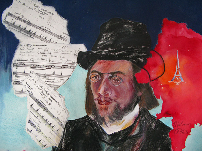 Impressionist French composer Erik Satié - by Malveen White
