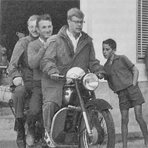 With Bembaree on the back of Freddie Warnaar's motor bike, Caion 1960