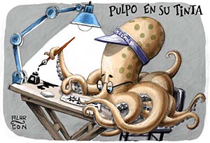 Cartoon : Pulpo en su Tinta