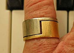 My mother's wedding ring, in white and yellow gold