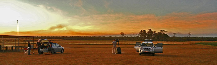 The first arrivals are setting up their telescopes, Darwin June 2011