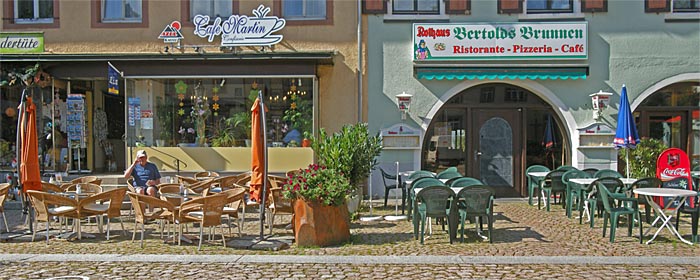 Cafe Martin and Ristorante Bertolds Brunnen, St.Peter village square