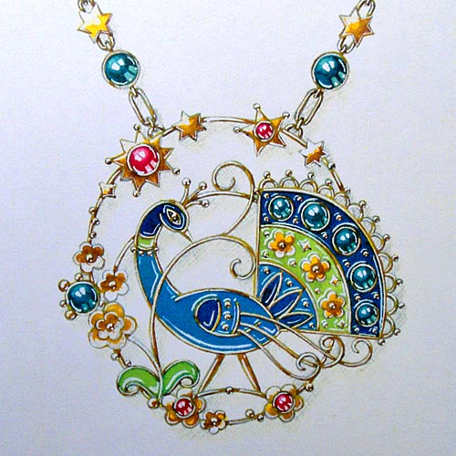 Maud Smit  Design : Necklace 'Peacock'