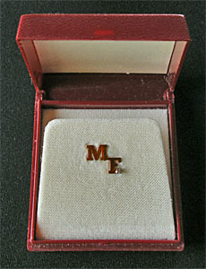 Monogram pin with diamond, from Diamonde 1982