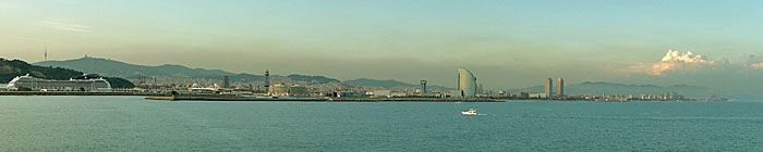 Cruising into Barcelona harbour