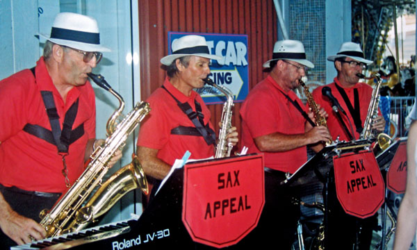 Me, Ken, Barry and Gerry at the Mooloolaba Wharf, 2000