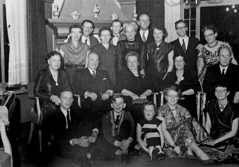 Our family at my Grandmother's birthday, February 1954