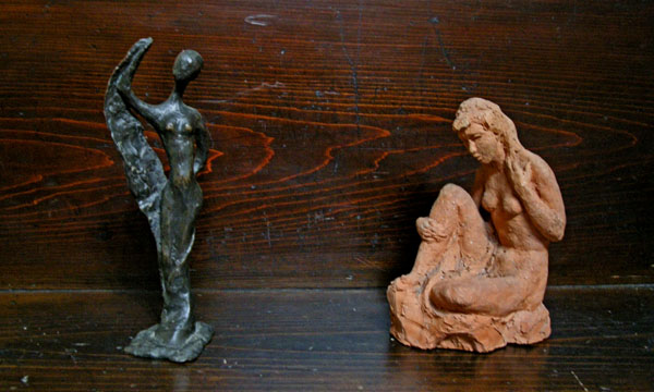 Bronze and clay figurines