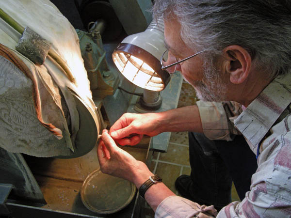 Gem cutter at work in Kirschweller