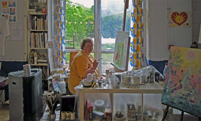 Wivica at work in her studio, 2008