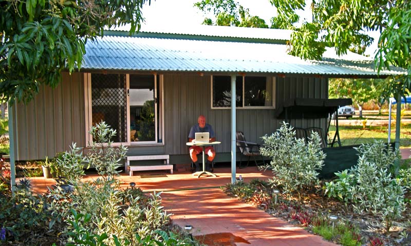 Back at my cabin in Darwin