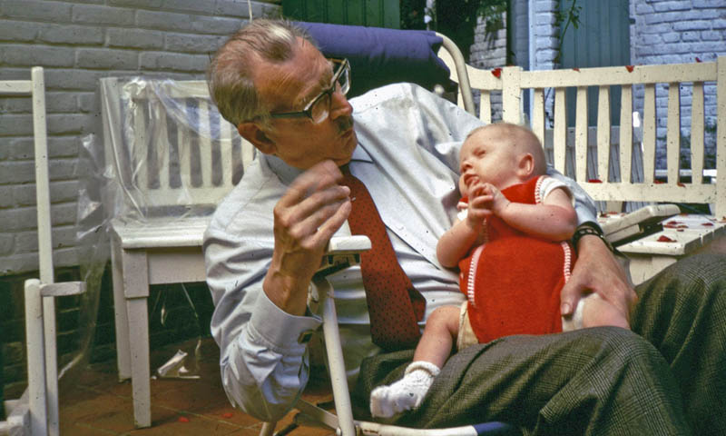 My father with grandson Jeroen, 1970