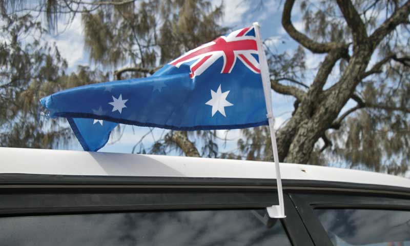 Australia Day car flags