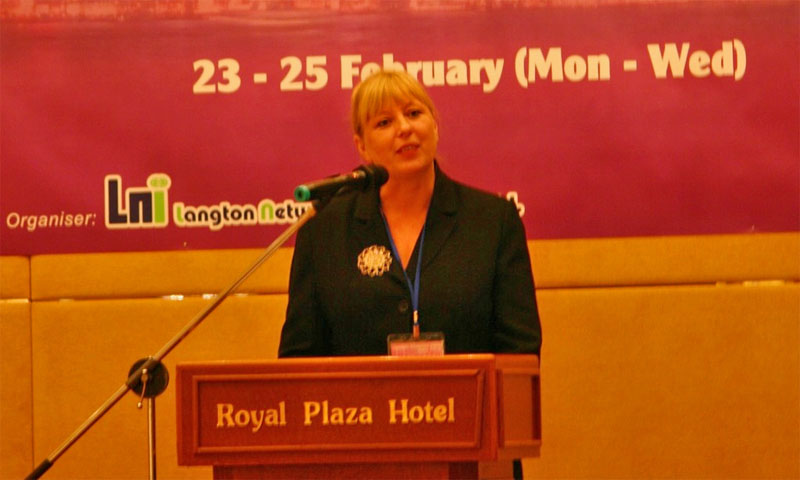 Babette adressing the Hong Kong 
Conference