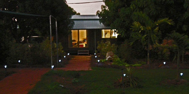 Garden lights leading to my cabin