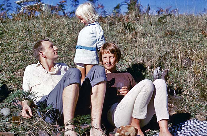 With wife Antien and daughter Babette in Australia, 1966