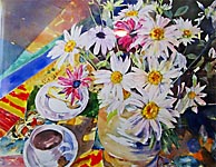 Still life with flowers by Malveen White