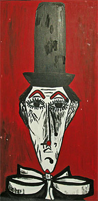 Bernard Buffet's 'The sad clown', copied by Anne-Marie