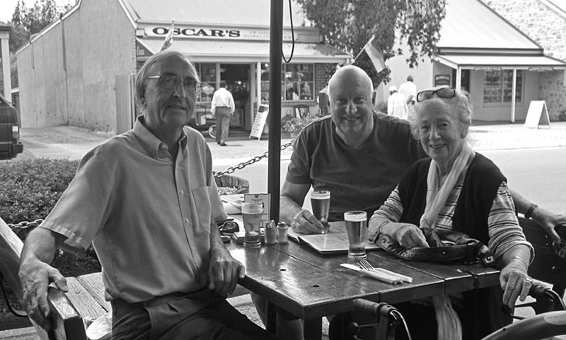 With Valerie KIng and Tony Putnam at the Hahndorg Inn, Dec. 2010