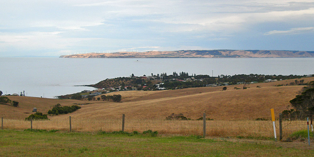 View of Penneshaw and the Australian mainland