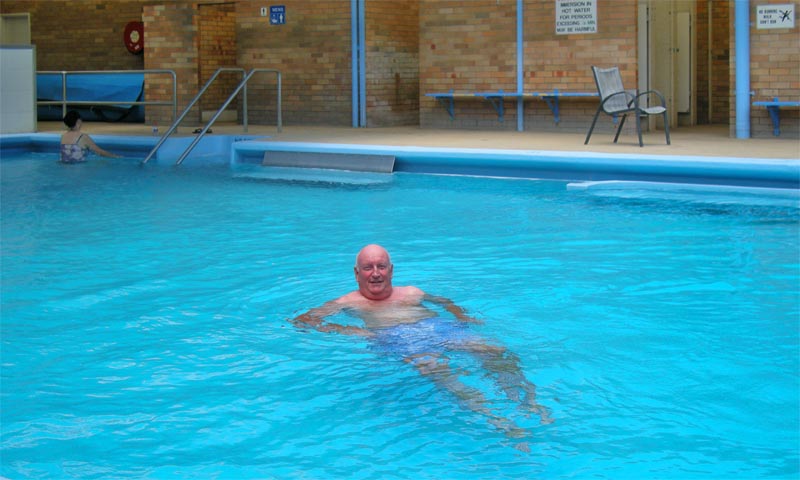 In the spa baths at Moree NSW, Dec. 2010