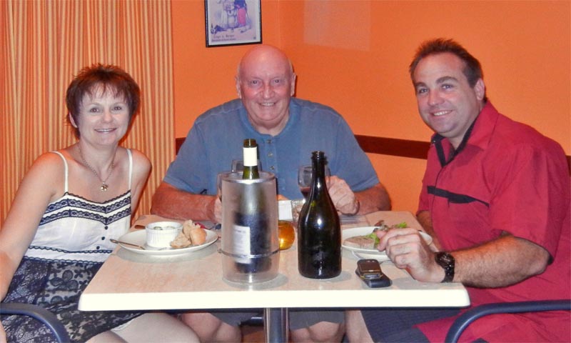 With Mel and Paul at Chez Claude, Jan. 2011