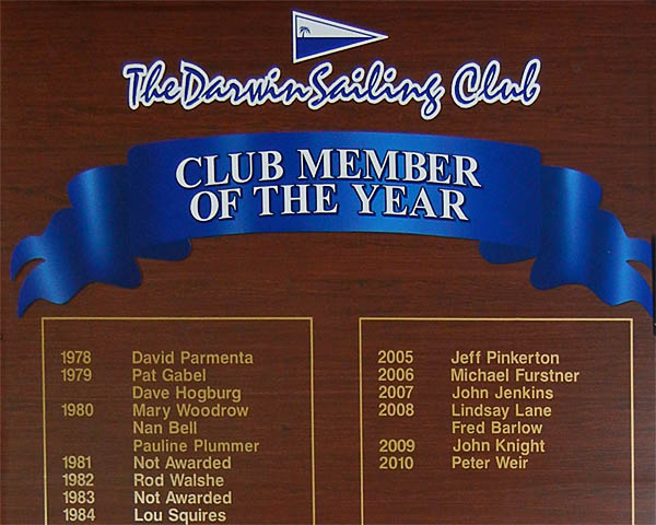 Darwin Sailing Club Honours Board