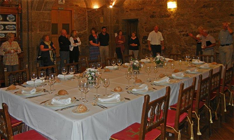 Farewell dinner setting for our Camino walk group