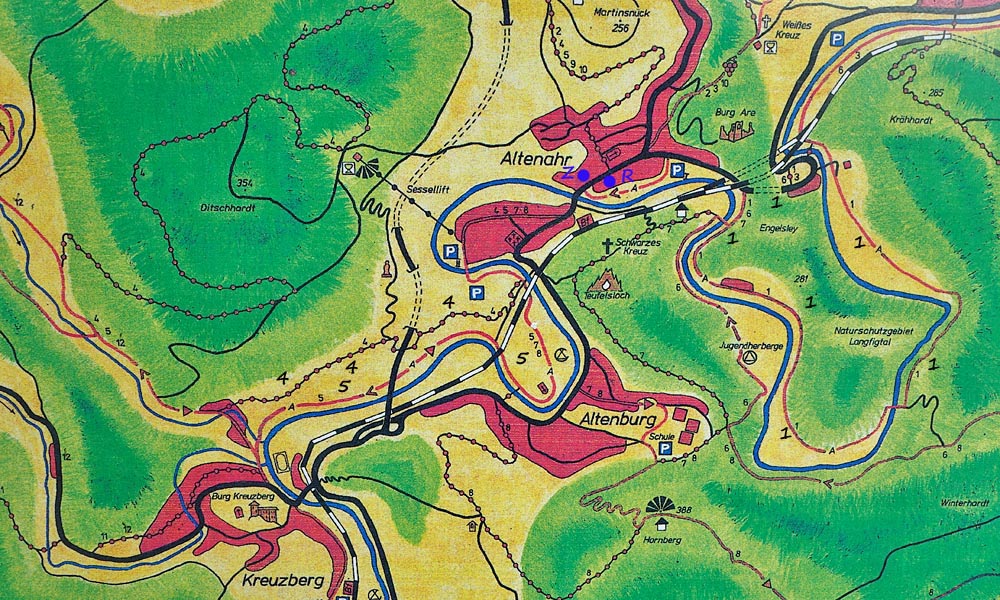 Altenahr - Map of Walking trails