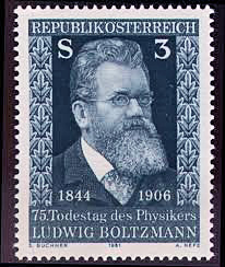 Ludwig Bolzmann, 1844-1906 

Entropy : S = k logW